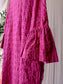 Antonelli Firenze seersucker midi jurk magenta