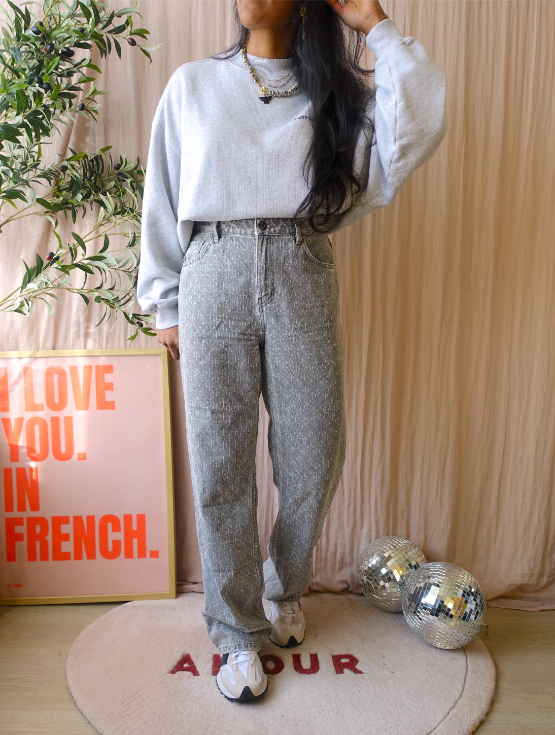 Axel Arigato monogram sweatshirt silver grey