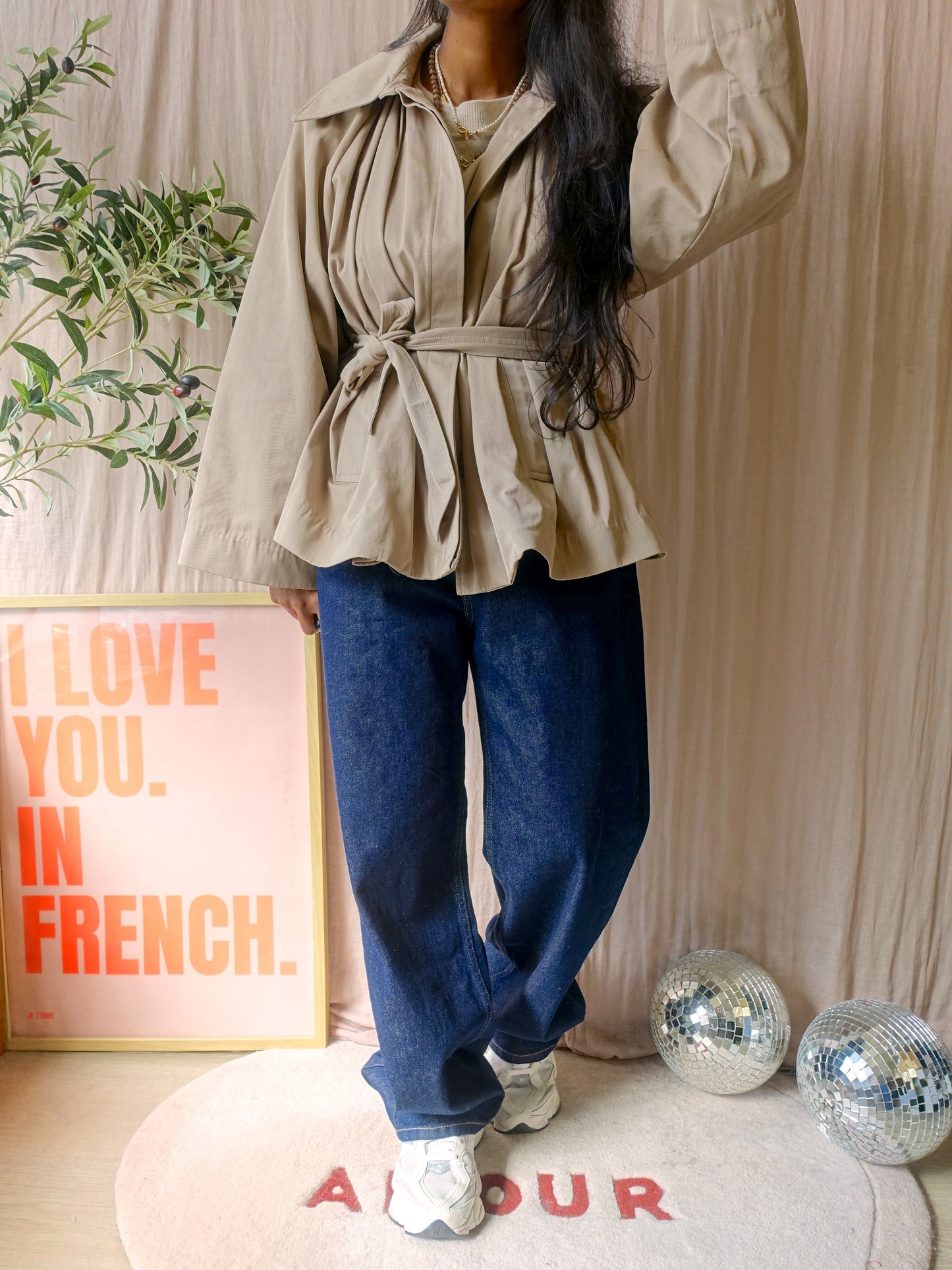 Ba&Sh isma cropped trenchcoat beige