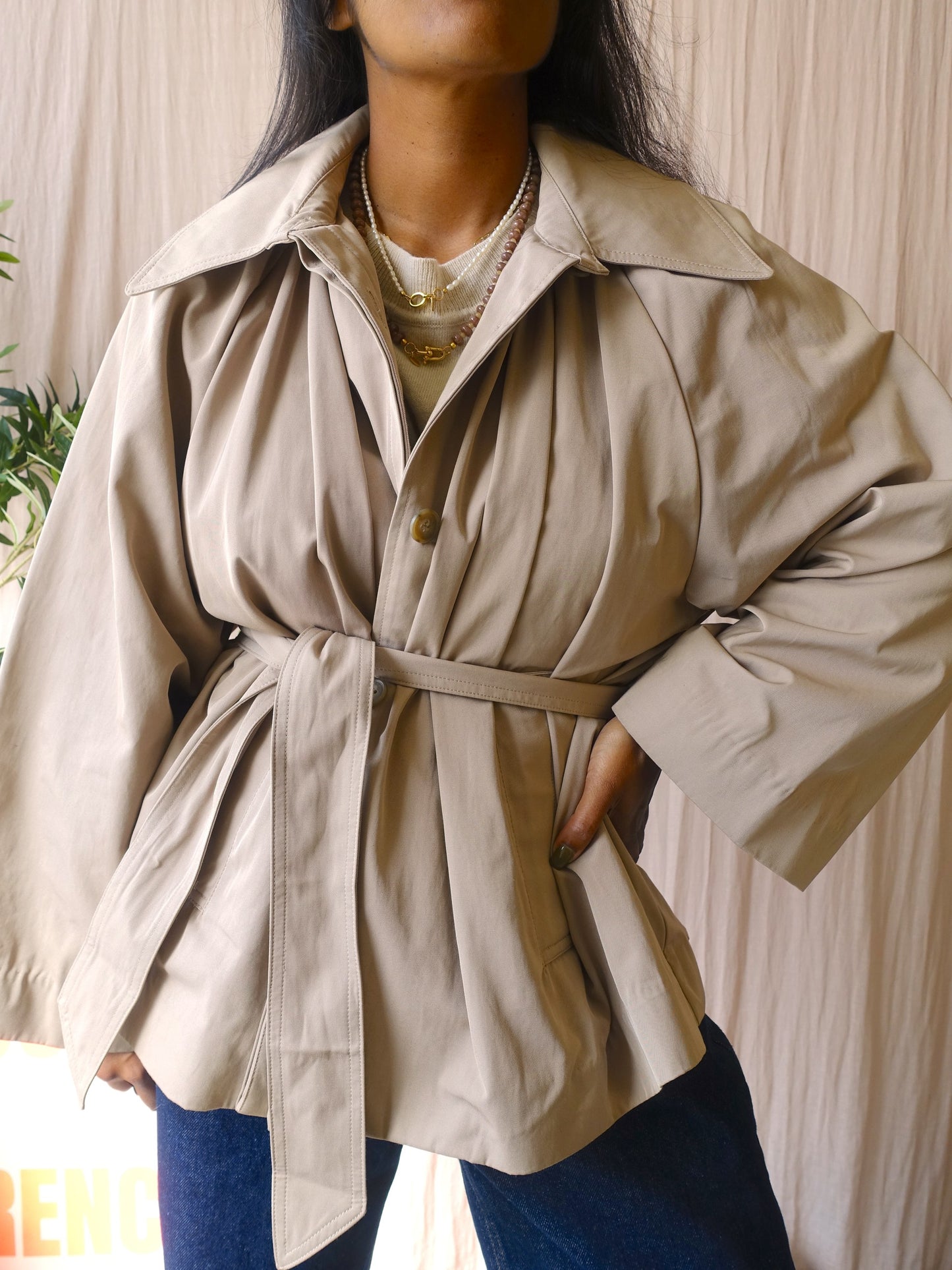 Ba&Sh isma cropped trenchcoat beige