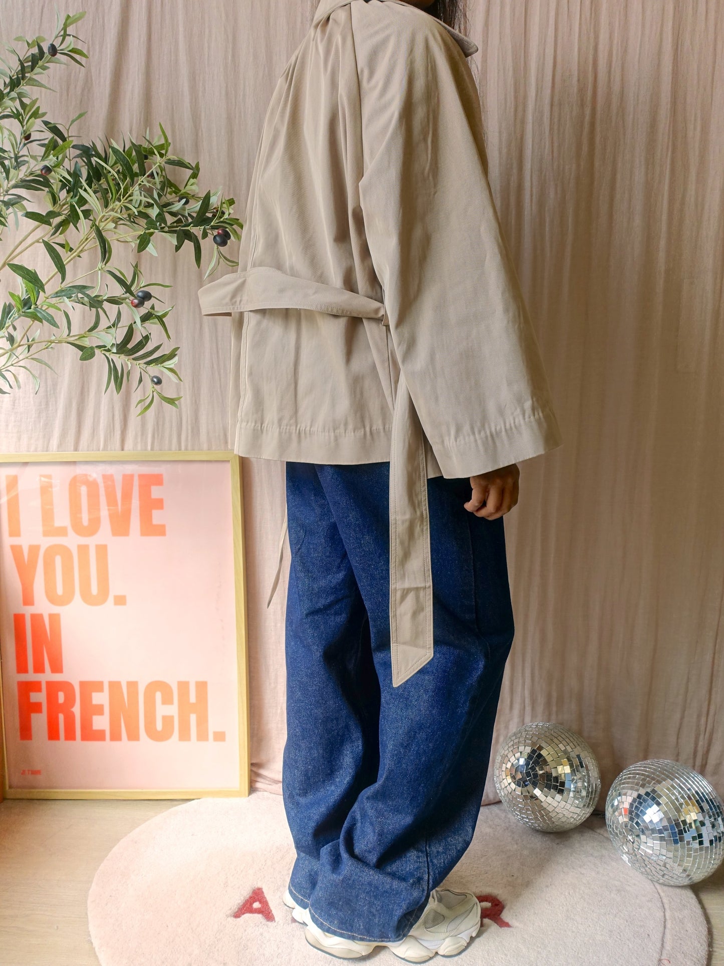 Ba&Sh isma cropped trenchcoat beige