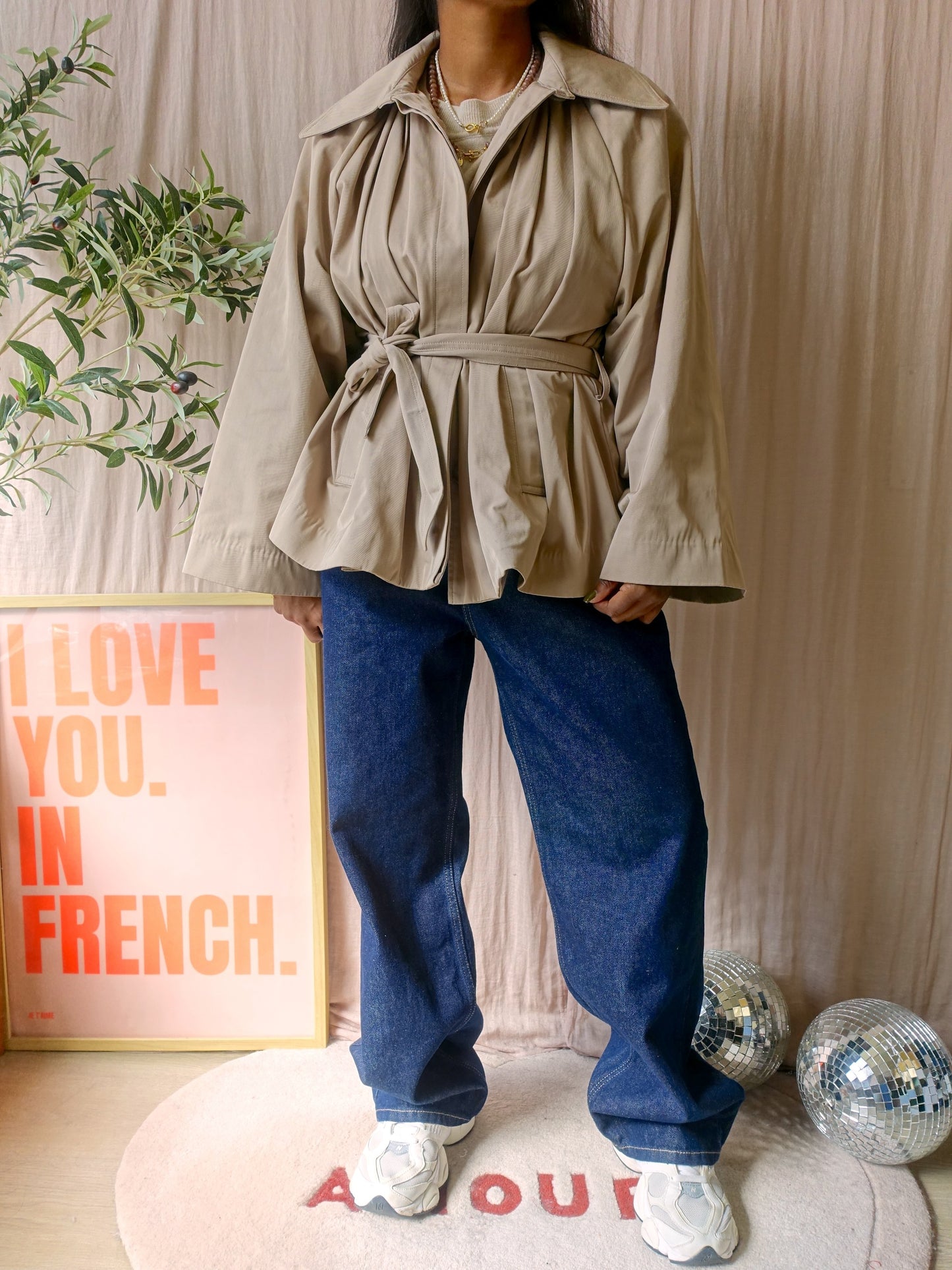 Ba&Sh isma cropped trenchcoat beige