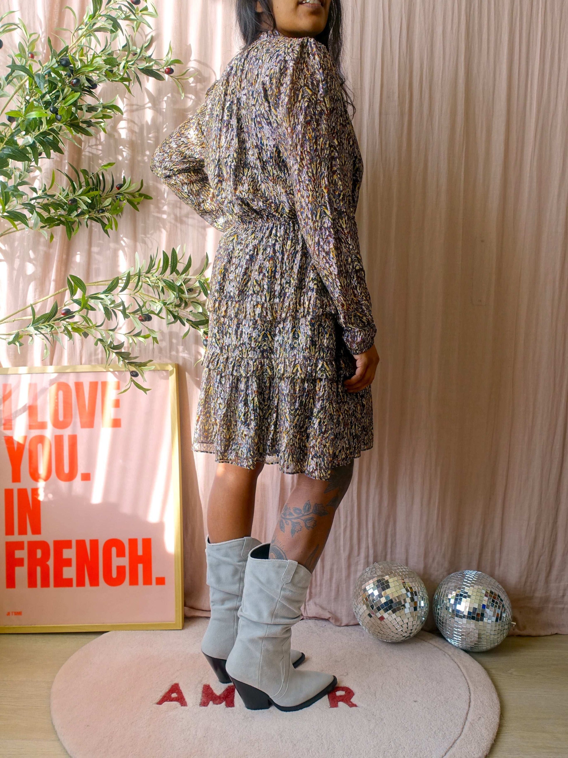Ba&sh the silk blend lurex dress