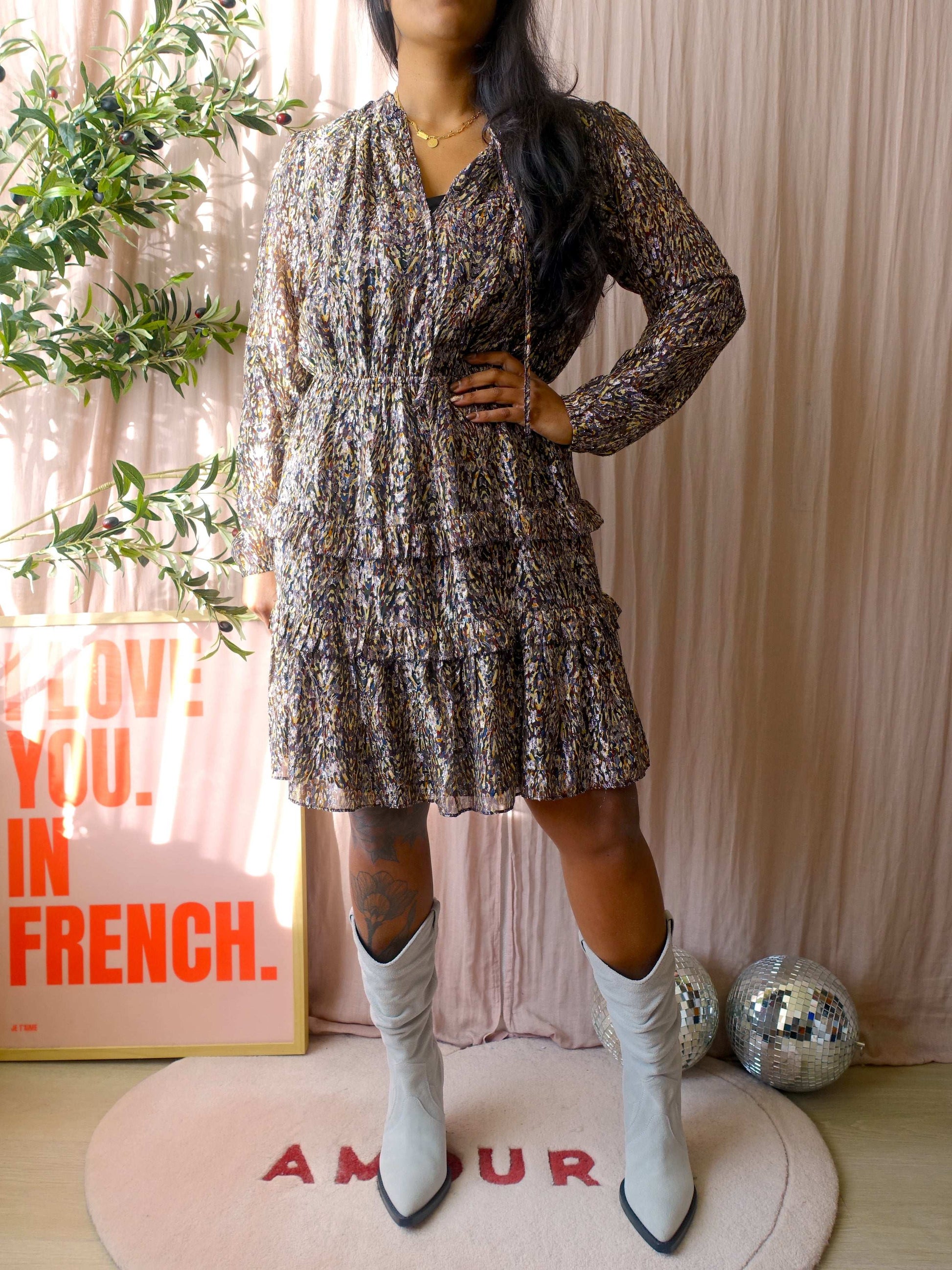Ba&sh the silk blend lurex dress
