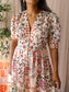 Ba&Sh floral ruffle jurk cream tan