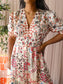 Ba&Sh floral ruffle jurk cream tan