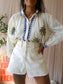Ba&Sh Cdavid high waist denim shorts ecru