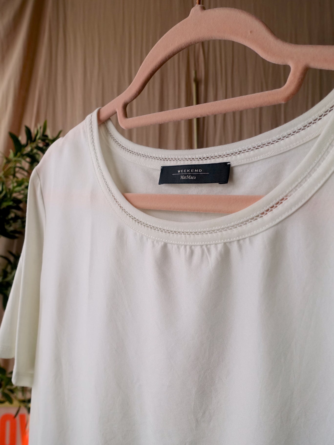 Weekend MaxMara silk mix top snow white