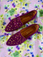 Babouche lina studded suede loafers violet