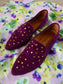 Babouche lina studded suede loafers violet