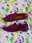 Babouche lina studded suede loafers violet