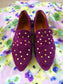 Babouche lina studded suede loafers violet