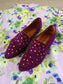 Babouche lina studded suede loafers violet
