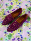 Babouche lina studded suede loafers violet
