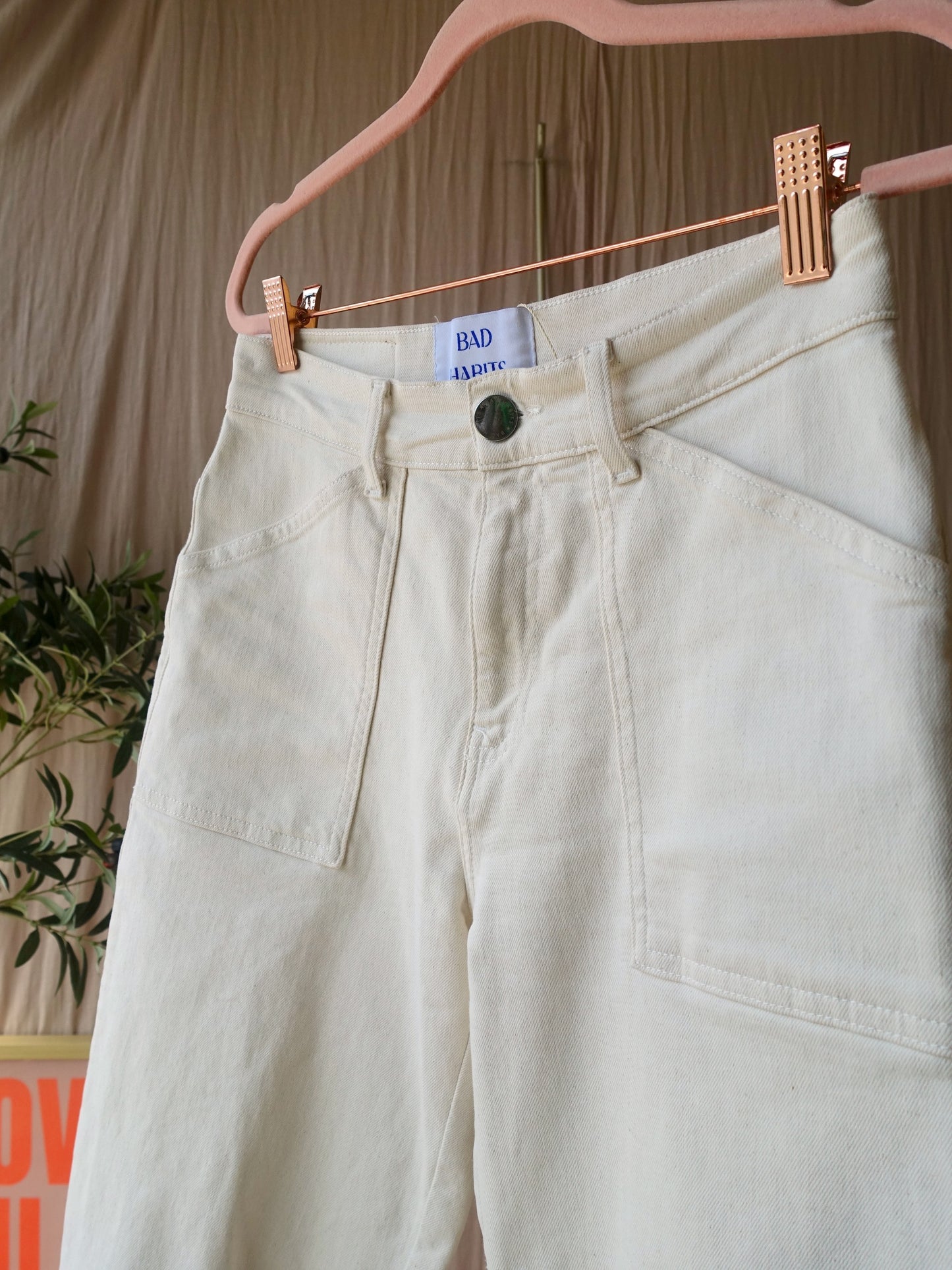 Bad Habits sorrento barrel fit jeans ecru