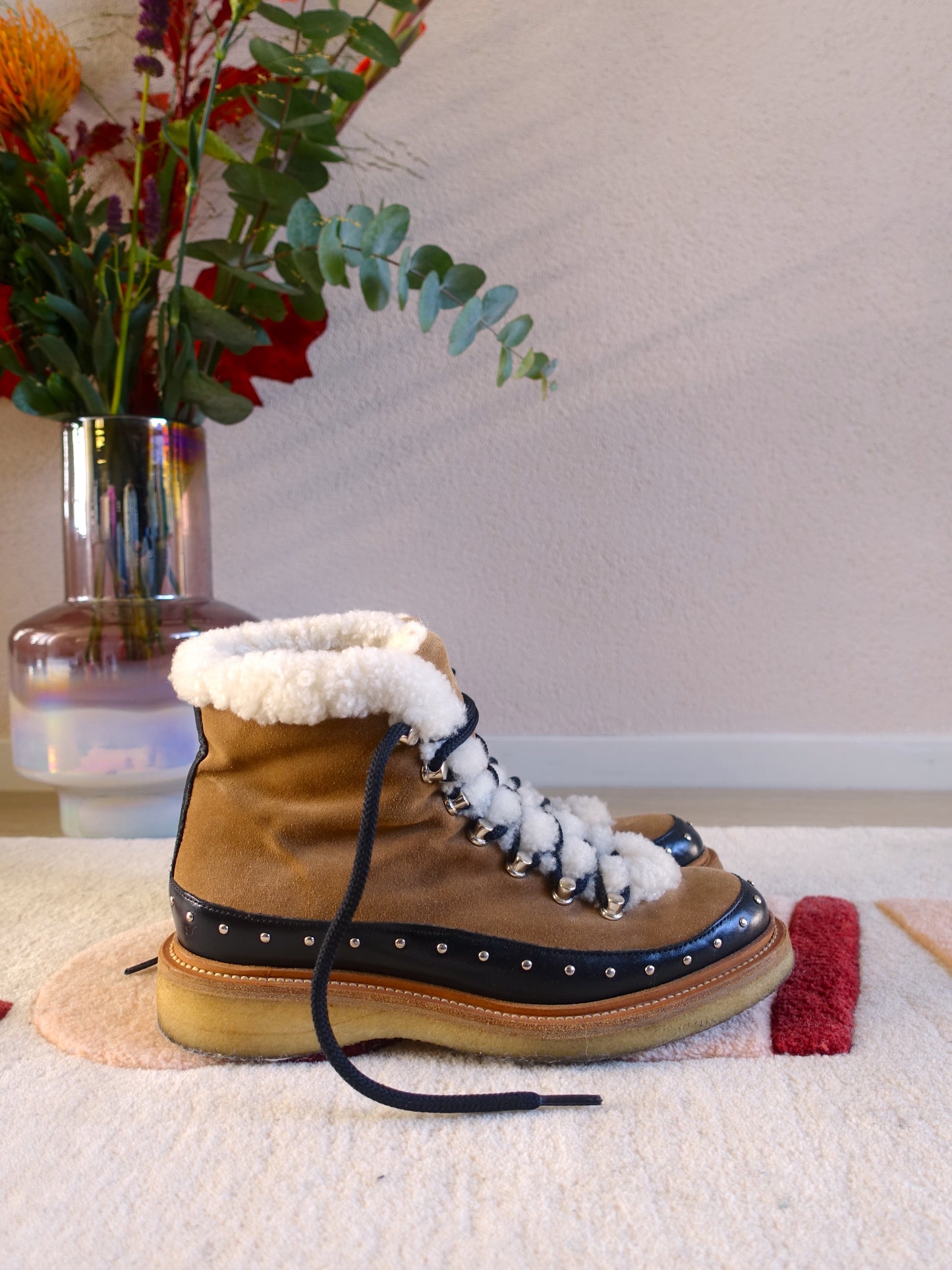 Billi Bi camel snow booties studs