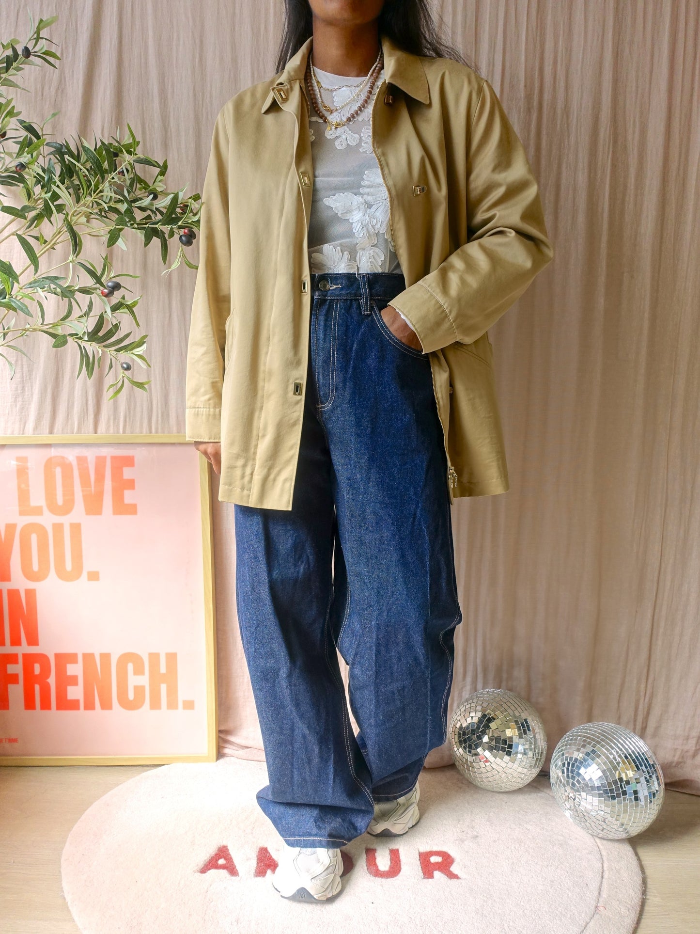 Bogner designer camel coat warm beige