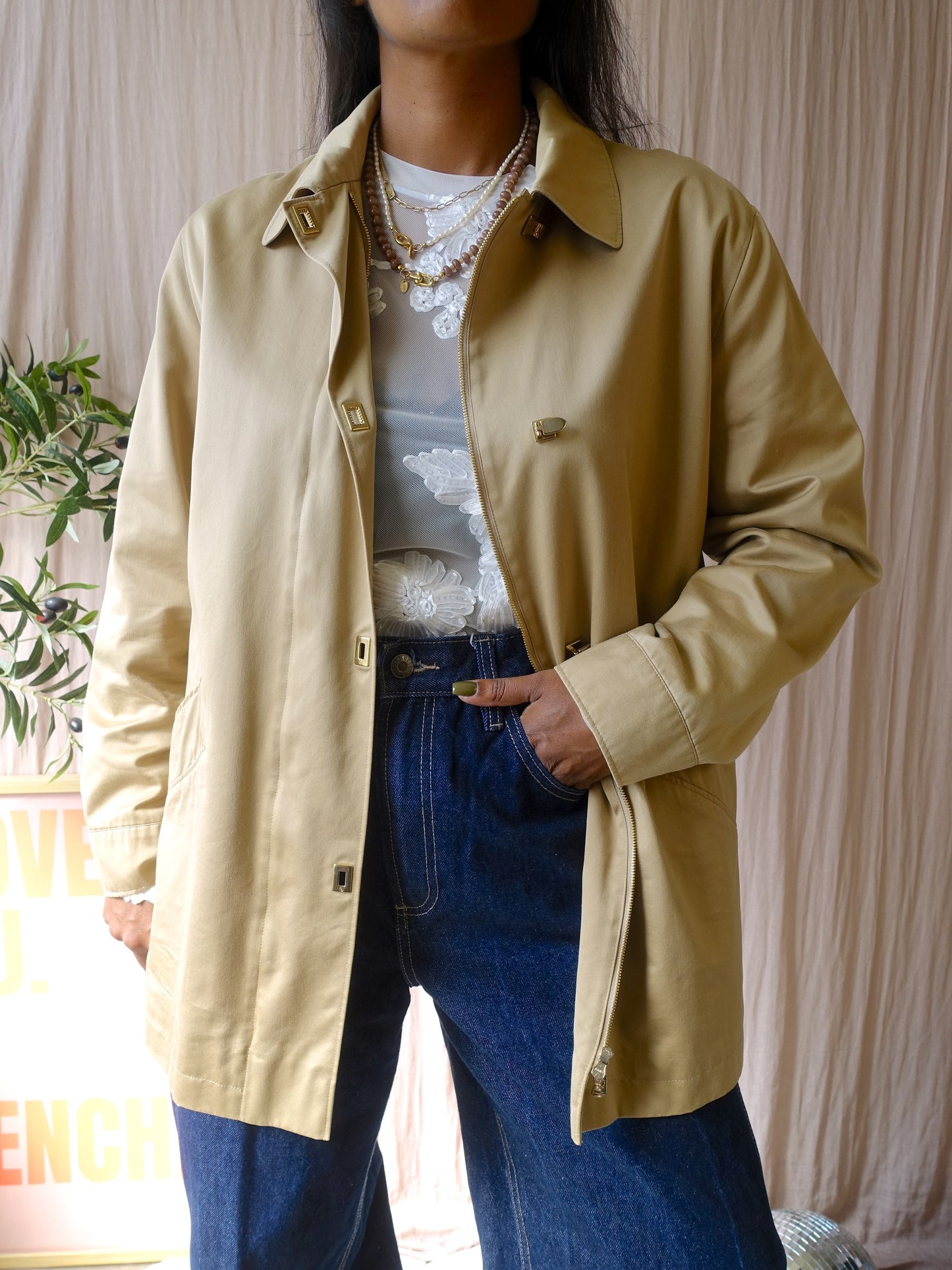 Bogner designer camel coat warm beige