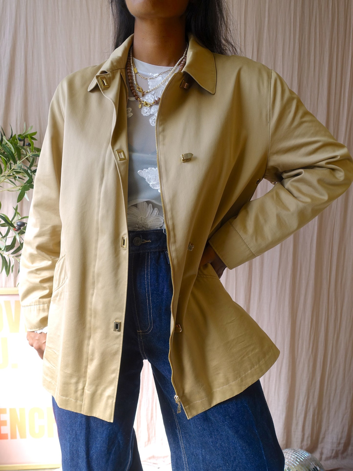 Bogner designer camel coat warm beige