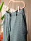 & Other Stories wide leg wool pants dark green