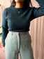 & Other Stories wide leg wool pants dark green