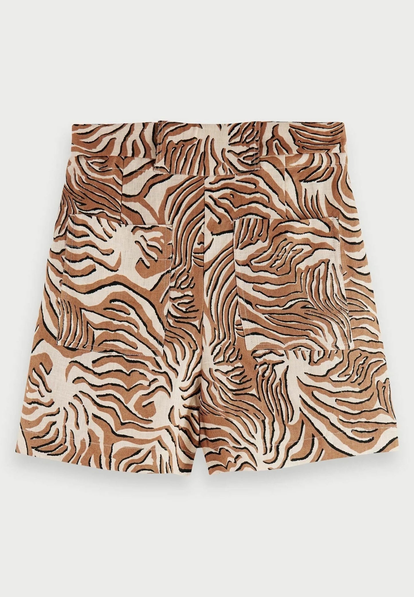 Scotch & Soda 100% linnen shorts warm camel
