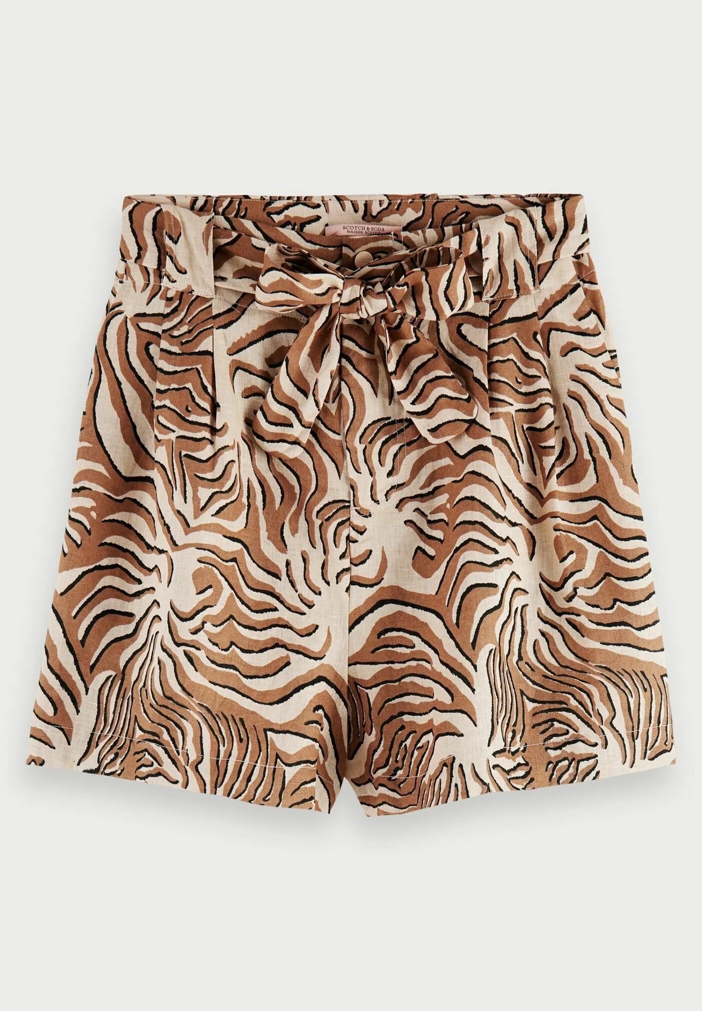 Scotch & Soda 100% linnen shorts warm camel