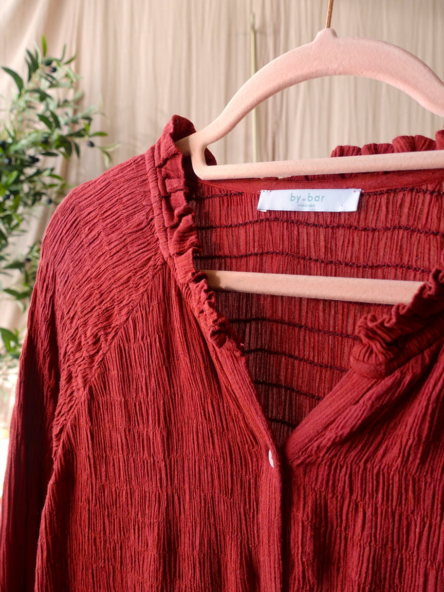 By-Bar maxi crinkle jurk chili pepper