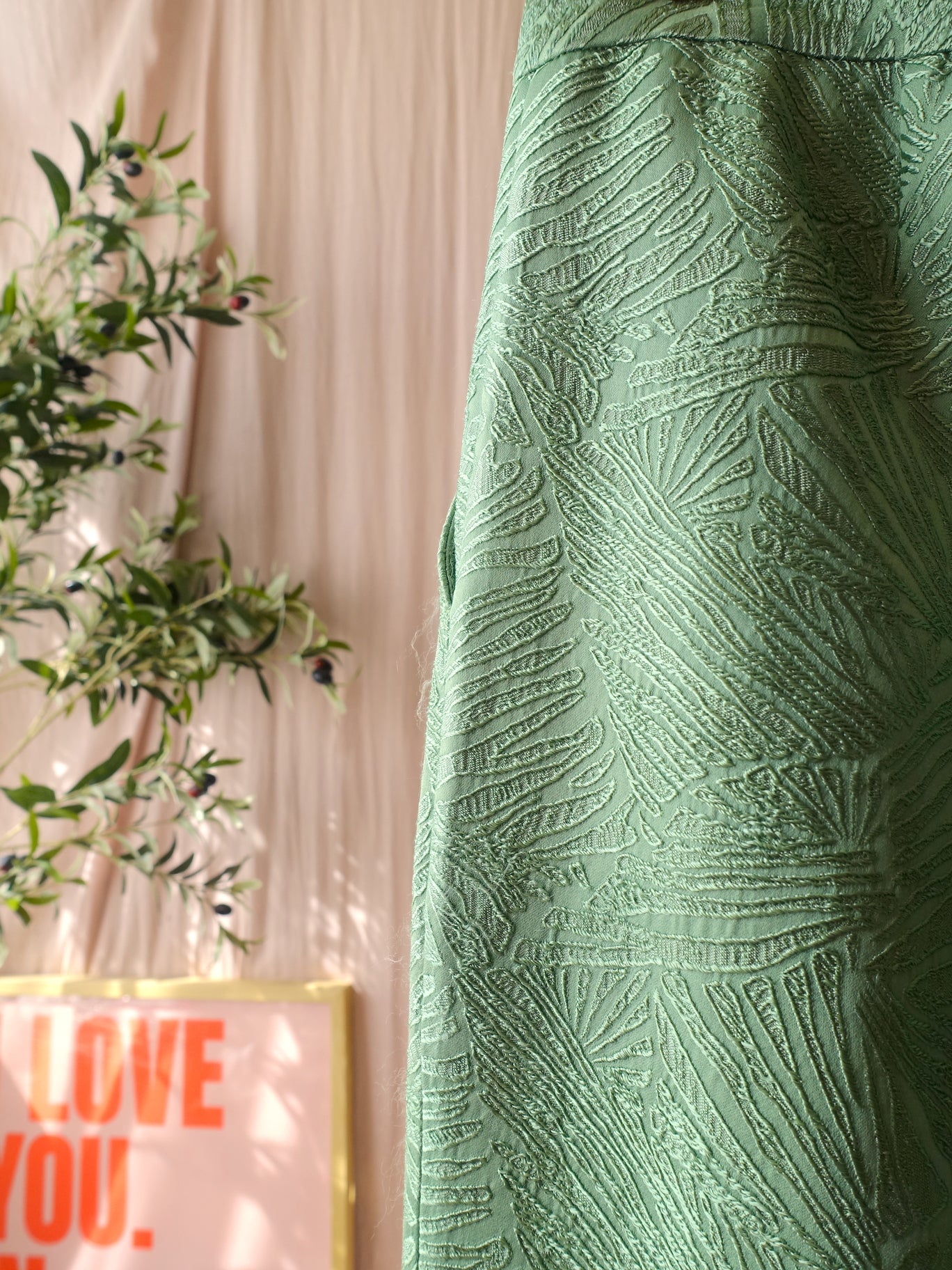 By Malene Birger Santsi jacquard trousers jade green