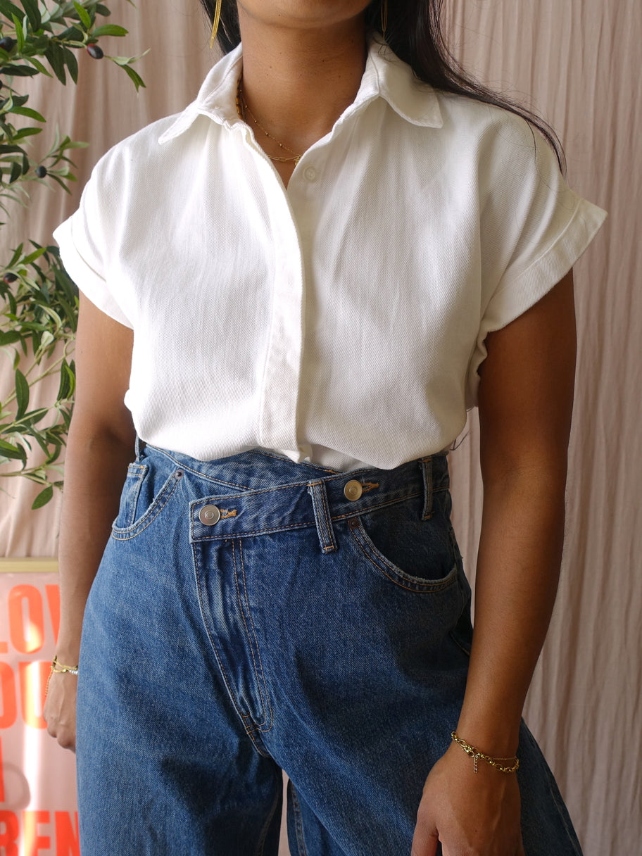 CHPTR-S loose fit denim shirt cloud dancer