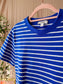 COS boxy fit striped tee royal blue / white