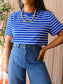 COS boxy fit striped tee royal blue / white