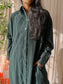 COS relaxed fit midi corduroy jurk forest