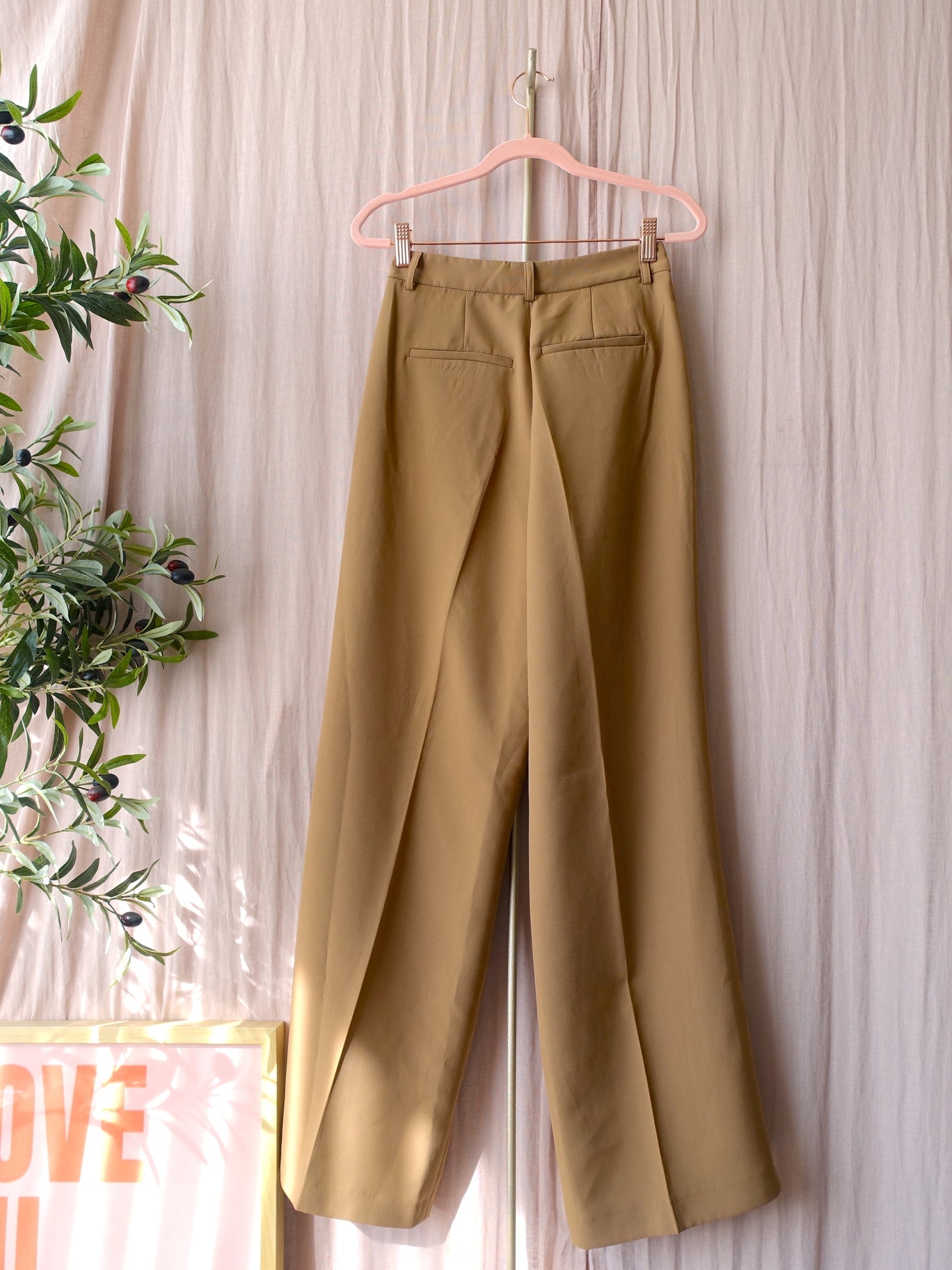 Shoeby powersuit straight leg pants camel