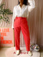 Calvin Klein feminine mid waist pantalon coral paradise