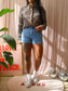 Calvin Klein high rise denim shorts