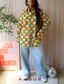 Chenaski retro flower poplin cotton shirt