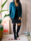 Circolo 1901 classic velvet blazer petrol