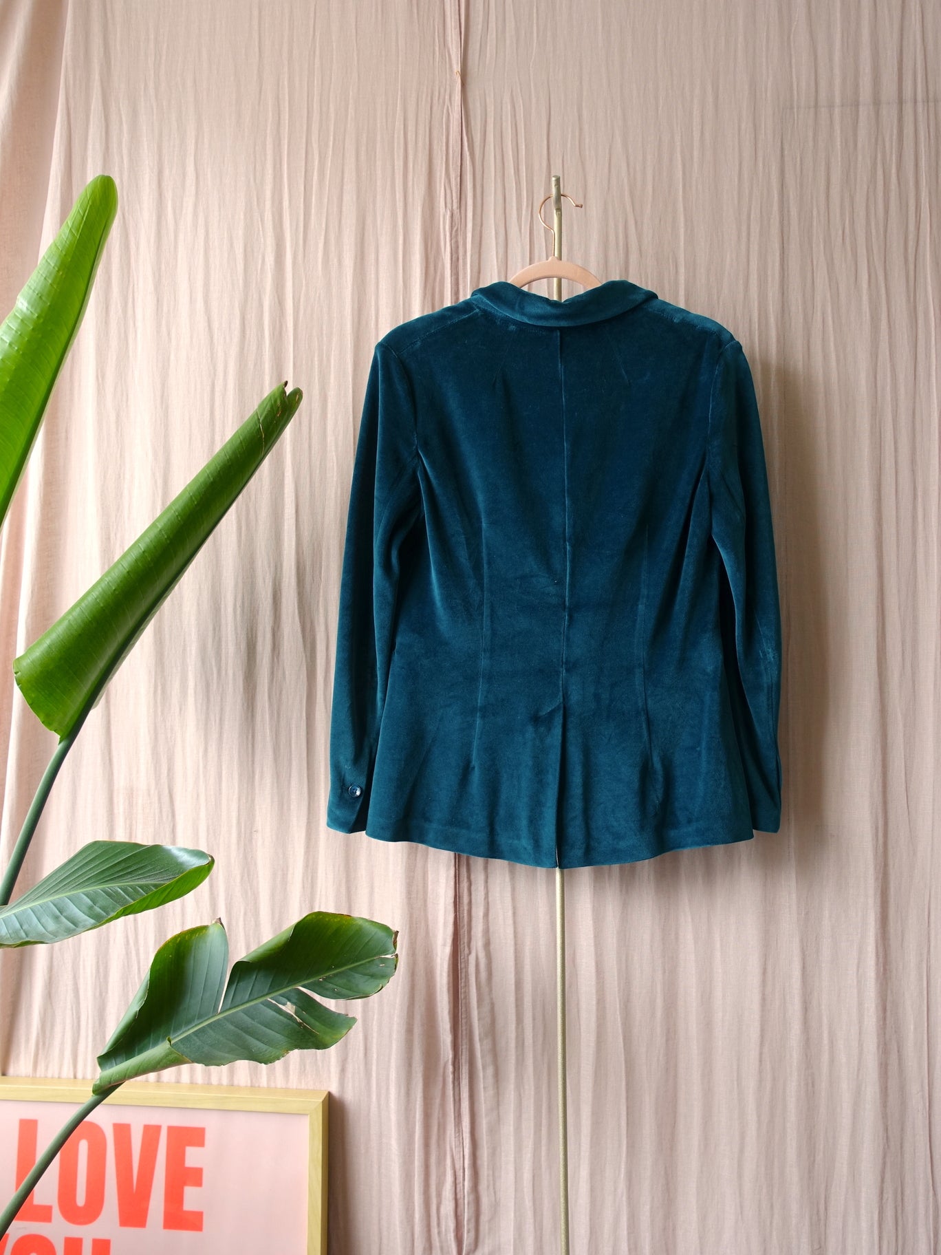 Circolo 1901 classic velvet blazer petrol