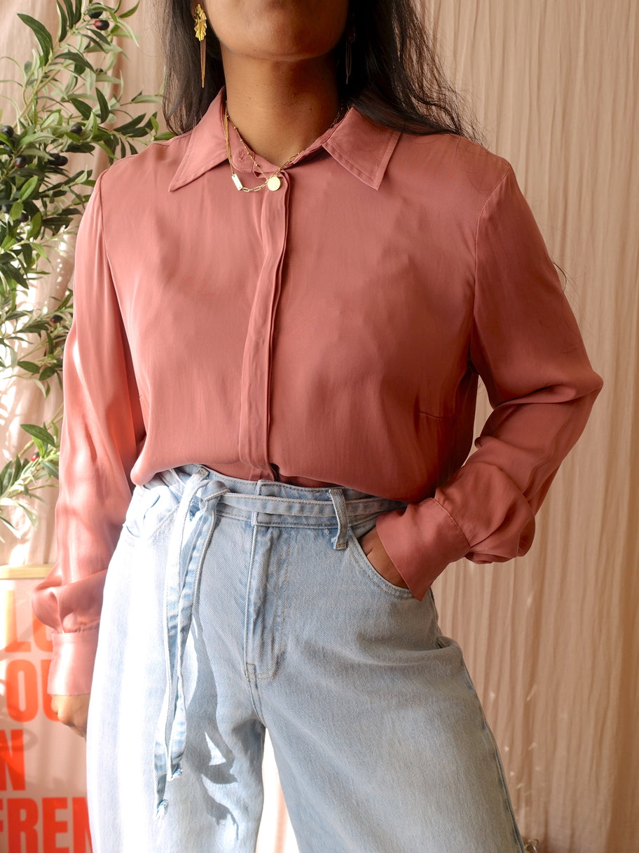 Claudia Sträter timeless silk blouse antique rose