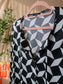 Claudia Sträter contrast graphic print top zwart / wit