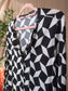 Claudia Sträter contrast graphic print top zwart / wit