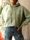 Closed relaxed fit hoodie dried basil