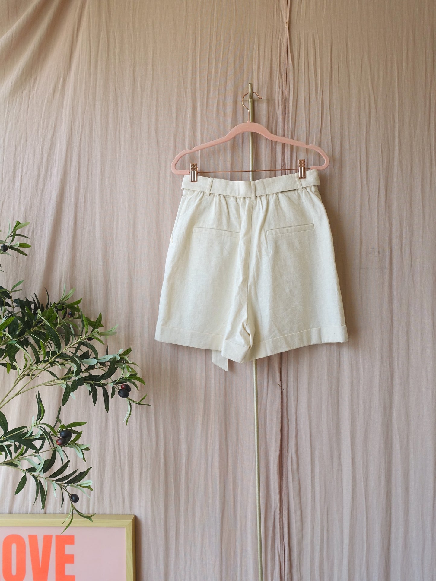 Cloud9 linnenmix high waist short ecru