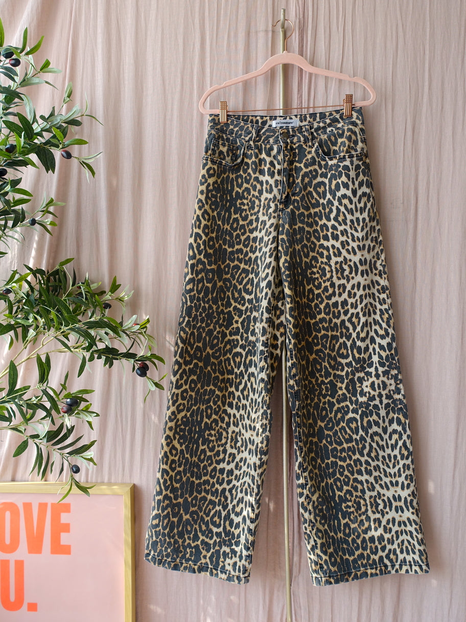 Co'Couture leocc leopard wide leg jeans