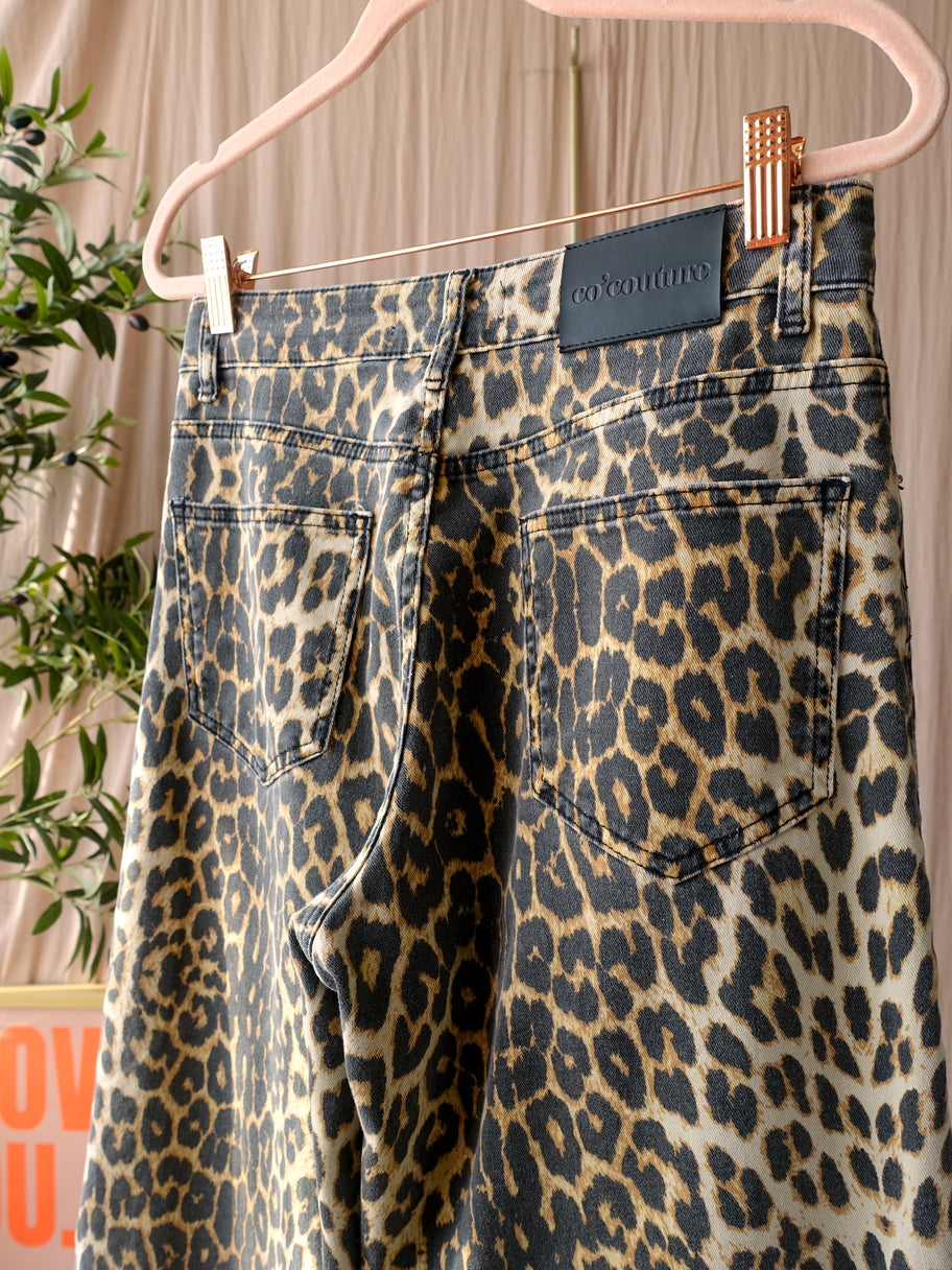 Co'Couture leocc leopard wide leg jeans