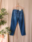 Closed pedal pusher relaxed fit jeans indigo