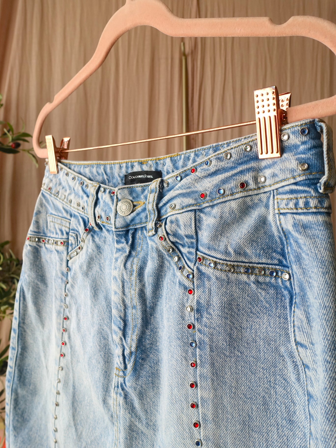 Colourful Rebel high waist non stretch denim rok