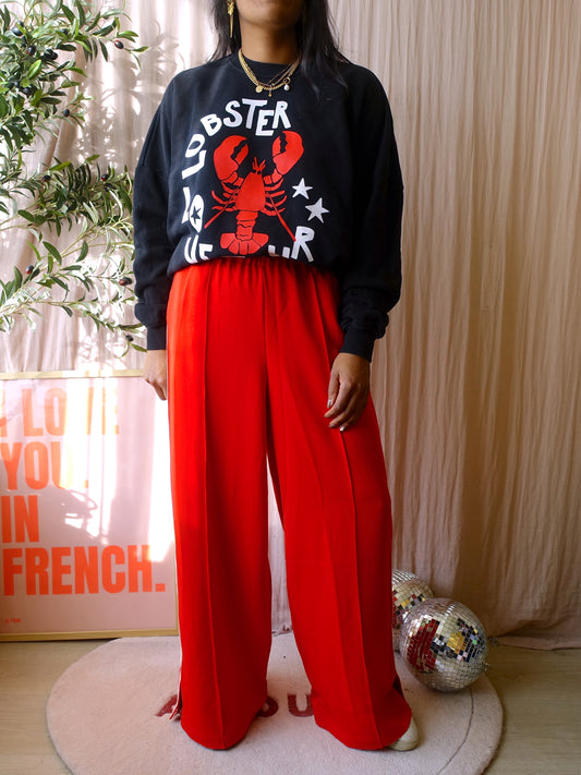 Shoeby wide leg pants side stripe rood