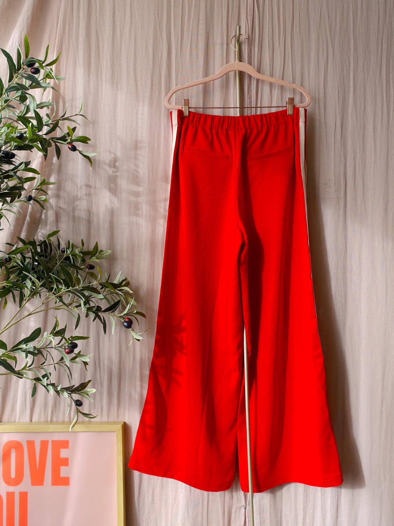 Shoeby wide leg pants side stripe rood